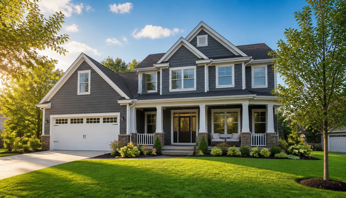 Beautiful suburban home under a clear blue sky representing safety and financial relief